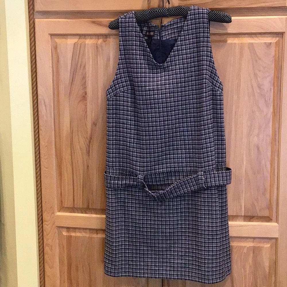 Abercrombie Wool Jumper Blue & White Checkered with Belt M
